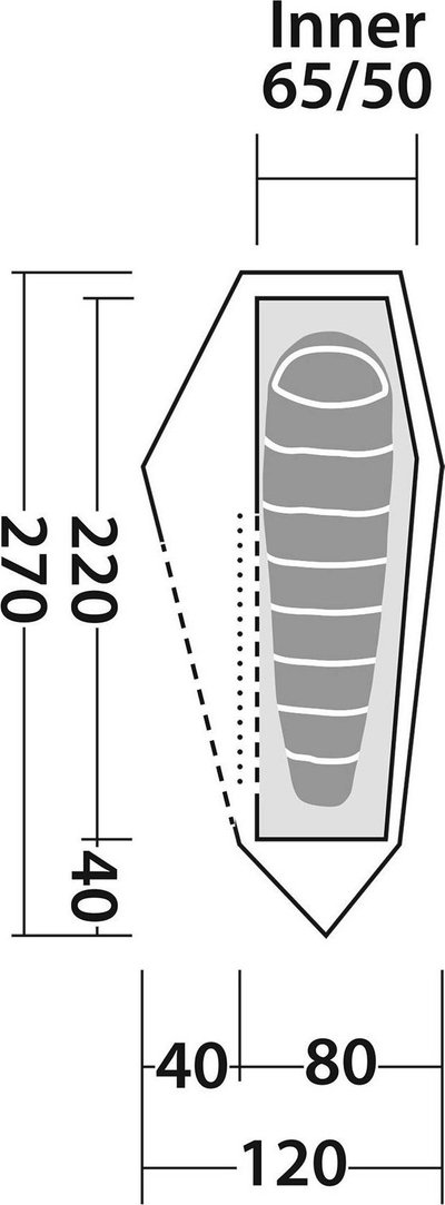 Tendë kampingu Robens Arrow Head, për 1 person, tunel kompakt, blu
