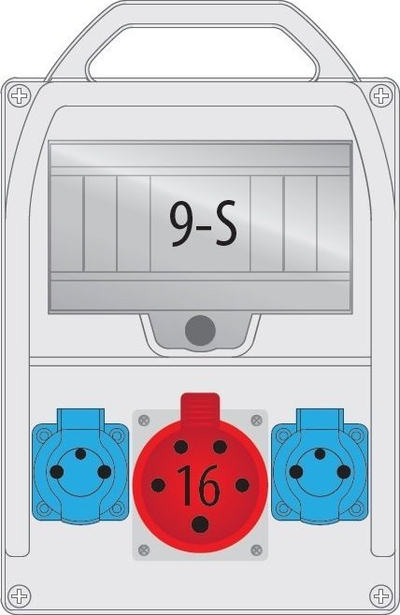 Panel shpërndarës Elektro-Plast R-BOX 300 9S, 1x16A 5p, 2x250V IP44, gri