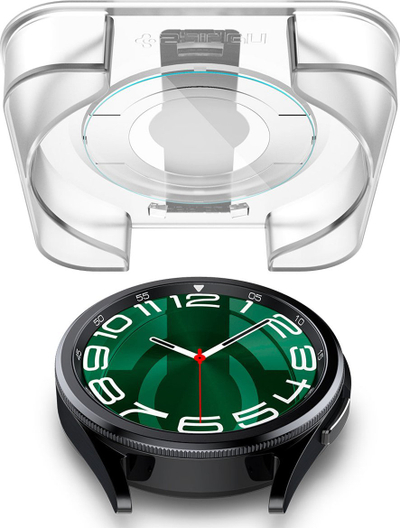 Xham mbrojtës Spigen Glass tR EZ Fit, set me 2 copë, për Samsung Galaxy Watch6 Classic 47mm, transparent