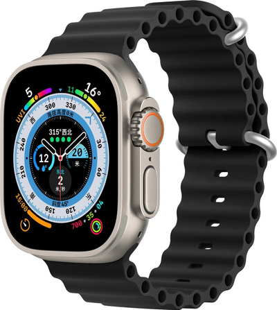 Rrip dore Dux Ducis OceanWave për Apple Watch, silikon, 41/40/38 mm, i zi
