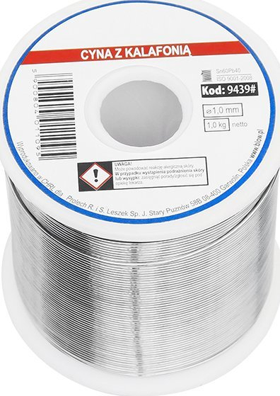 Tel saldimi Paltech Sn60Pb40, 1 mm, 1 kg, ngjyrë argjendi