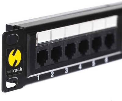 Пач панел NetRack 19\", 24 порти, Cat 5e UTP, црн