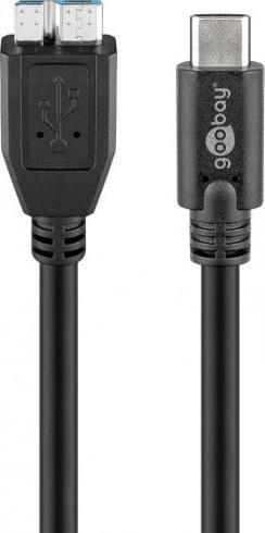 Kabllo USB Wentronic Goobay 67996, Micro USB B në USB C, USB 3.1, 1m, e zezë