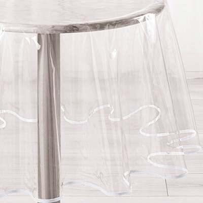 Чаршав за маса Ligne Decor, PVC, дијаметар 180 cm, бел
