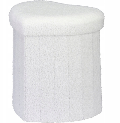 Puf Home Styling Collection Heart ALLOY, 34 x 28 x 35 cm, me tapiceri sheep, gri e çelët