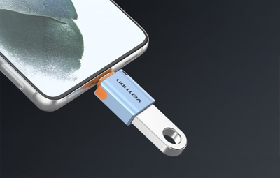Адаптер OTG Vention USB 3.1 Type C машки на USB женски, 10Gbps, алуминиумска легура, сив