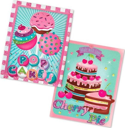 Set kreativ për kalamaj Candiy Totally Sweet Treats, art me glitter dhe folie, kuti dhurate me plot ngjyra