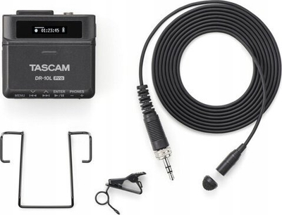 Аудио регистратор Tascam DR-10L Pro, 32-bit float, со лавалиер микрофон, црн