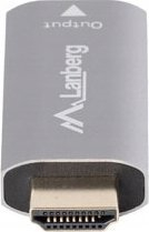 Adapter video Lanberg AD-HD-DP-01, HDMI në DisplayPort, 4K 60Hz, argjendtë