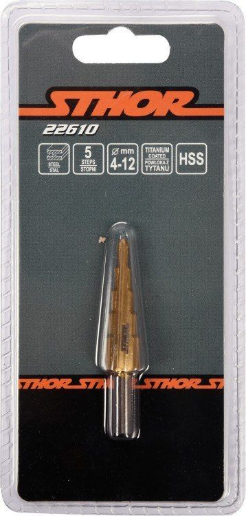 Freza hapëse Vorel Step Drill Bit, 4-12mm, HSS me veshje titaniumi