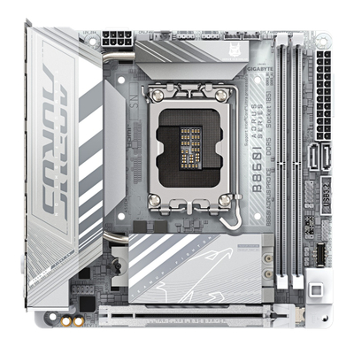 Pllakë amë Gigabyte B860I AORUS PRO ICE, ITX, LGA 1851, DDR5, e bardhë