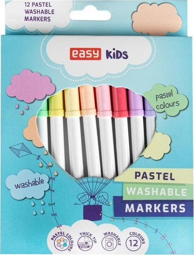 Stilolapsa Easy Stationery Pastel, 12 copë, shumëngjyrësh