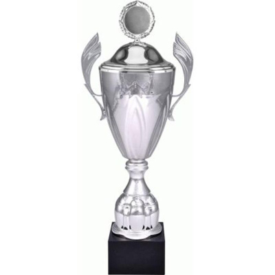 Kupë trofeu Victoria Sport 4127/AP, metal, me kapak, ngjyrë argjendi