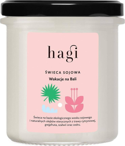 Qiri me erë Hagi Bali Holiday, 215 ml, dyll soje, i bardhë