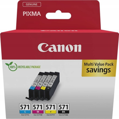 Kartutxhe boje Canon CLI-571, set C M Y BK, 7 ml, shumëngjyrëshe