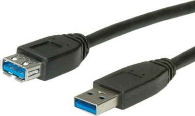 Kabllo USB zgjatëse Roline 11.02.8977, USB 3.0, 0.8 m, e zezë