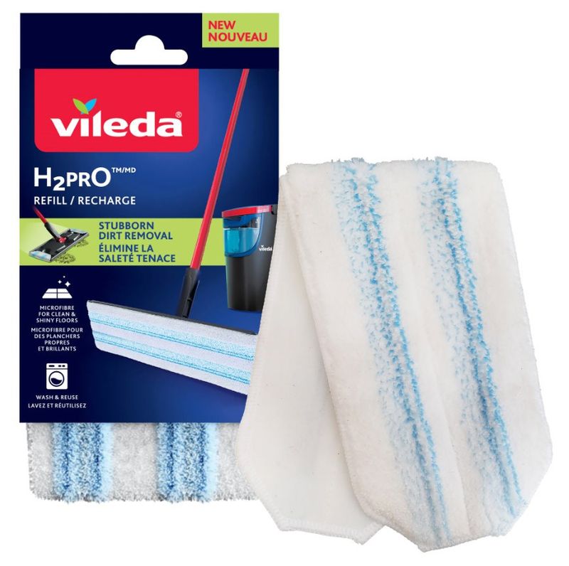 Refil mop flat Vileda H2Pro, mikrofibër, i bardhë
