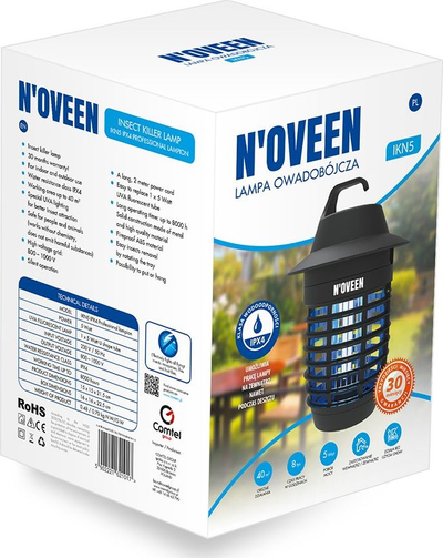 Lampë kundra insekteve Noveen IKN5, IPX4, UVA, e zezë