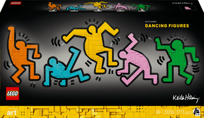 Set LEGO Keith Haring Dancing Figures, dekor murale, shumëngjyrësh