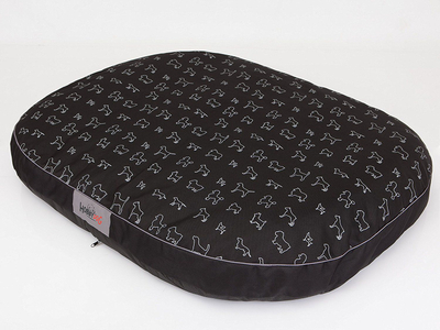 Shtrat qeni Reedog Mattress Round L, i butë, i zi