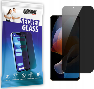 Xham mbrojtës privatësie Grizz SecretGlass për Xiaomi Redmi Note 12R, qelqi dhe qeramike, transparencë e errët