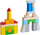 Дрвени блокови играчка Haba 305163, сет 28 парчиња, во повеќе бои