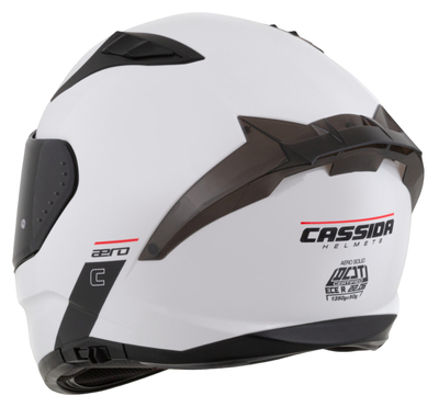 Helmetë moto Cassida Aero Solid 2026, integrale, polikarbonat, e bardhë e zezë