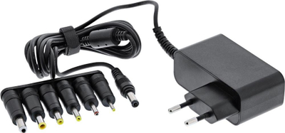 Furnizues universal energjie InLine 12V, 24W, 6 kokeza lidhëse që ndërrohen, i zi