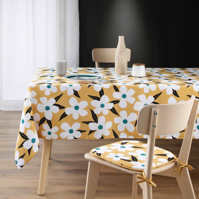 Set jastëkësh karrigje D.D'INTERIEUR Darcy, 4 copa, 38x38 cm, të verdhë me lule