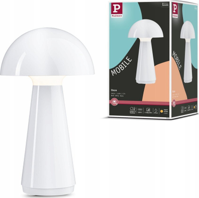 Llambë tavoline Paulmann Onzo LED, me bateri të rikarikueshme, IP44, e bardhë