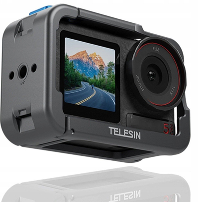 Kornizë mbrojtëse TELESIN për GoPro Hero 9 10 11 12 13, aliazh alumini, xhirim vertikal, e zezë