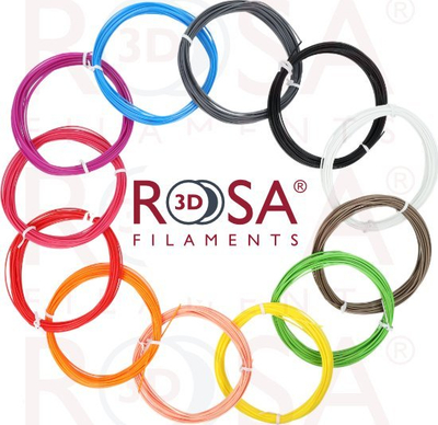 Сет филамент ROSA 3D PLA, 12 парчиња, 1.75mm, повеќебоен