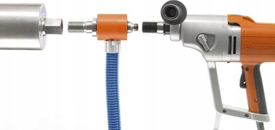 Përshtatës për thithje pluhuri Husqvarna, lidhje R 1/2", lidhje 1 1/4", portokalli
