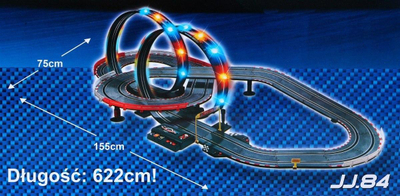Lojë garash JJ Slot Racing JJ84, pistë 6.22m, shkallë 1:43, shumëngjyrëshe