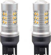 Llambë sinjali AMiO 1156 LED CANBUS 24SMD 3030, T20 7440 W21W, 12V 24V, portokalli
