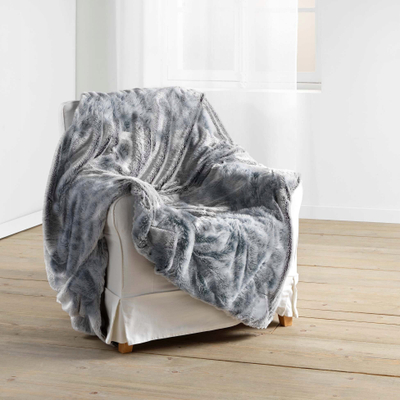 Batanije Plaid Soft Fur, 180 x 220 cm, poliester, gri Antarctic