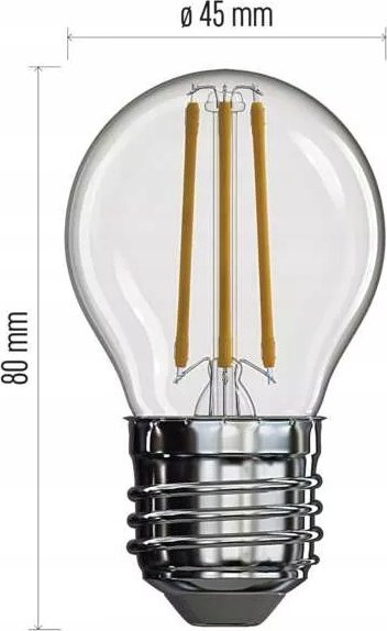 Llampë LED EMOS Filament Mini Globe, 3.4W, E27, dritë e ngrohtë
