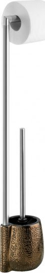 Mbajtëse letre tualeti me furçë Wenko Marrakesh, 72 cm, çelik inox, kafe