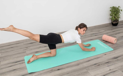 Tapet fitnesi TPE Yoga and Fitness, 4mm, dypalësh, mente gri