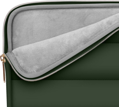 Заштитна торба за лаптоп Tech-Protect Puffy, 13–14\", во војнички зелена боја
