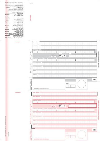 Fletë urdhër-transferi Michalczyk i Prokop A4, 2 seksione, 100 fletë, njëngjyrëshe