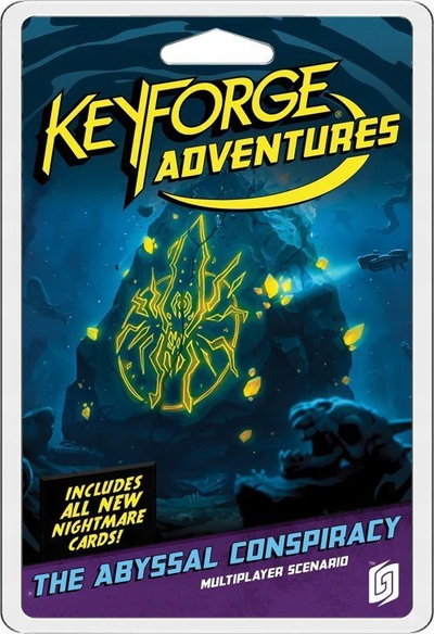 Lojë letra KeyForge Adventures Abyssal Conspiracy, zgjerim bashkëpunues, në anglisht, shumëngjyrëshe