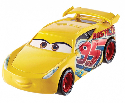 Makina metalike Disney Pixar Cars Cruz Ramirez, shkallë 1:55, me rrota që lëvizin, e verdhë