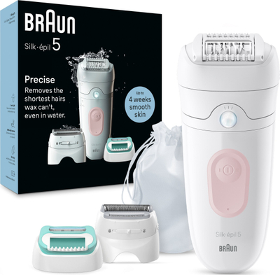Depilator Braun Silk-épil 5 5-050, 28 pinceta, me rrymë, rozë e bardhë