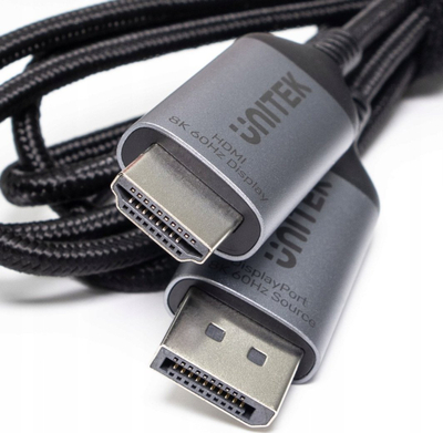 Kabllo DisplayPort në HDMI UNITEK V1610A01, 1.8m, 8K 60Hz, e zezë