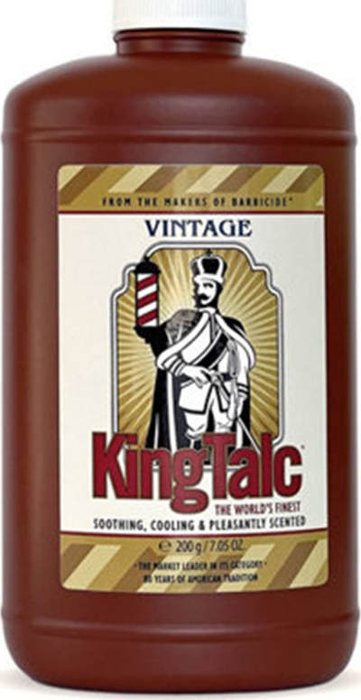 Pluhur talku Barbicide King Talcum, për lëkurë vintage, 200 g