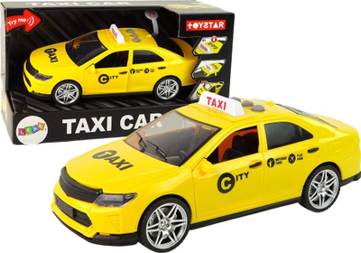 Makinë lodër taksi Auto Taxi Vehicle, 1:14, me drita edhe zëra, e verdhë