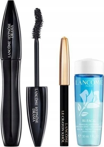 Set grimi për sy Lancome Hypnose Drama, maskarë 01 Excessive Black, laps Le Crayon Khol 01 Noir, heqës makijazhi Bi Facil 30ml