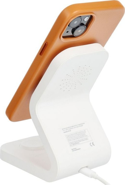 Kllëf telefoni Leather Mag për iPhone 15 Plus, lëkurë silikone, MagSafe, portokalli