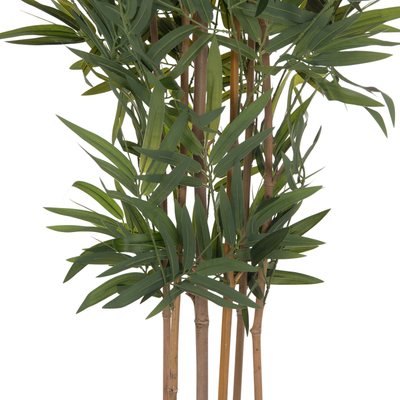 Bimë dekorative sintetike HM4737 Bamboo, 200cm, me vazo, jeshile